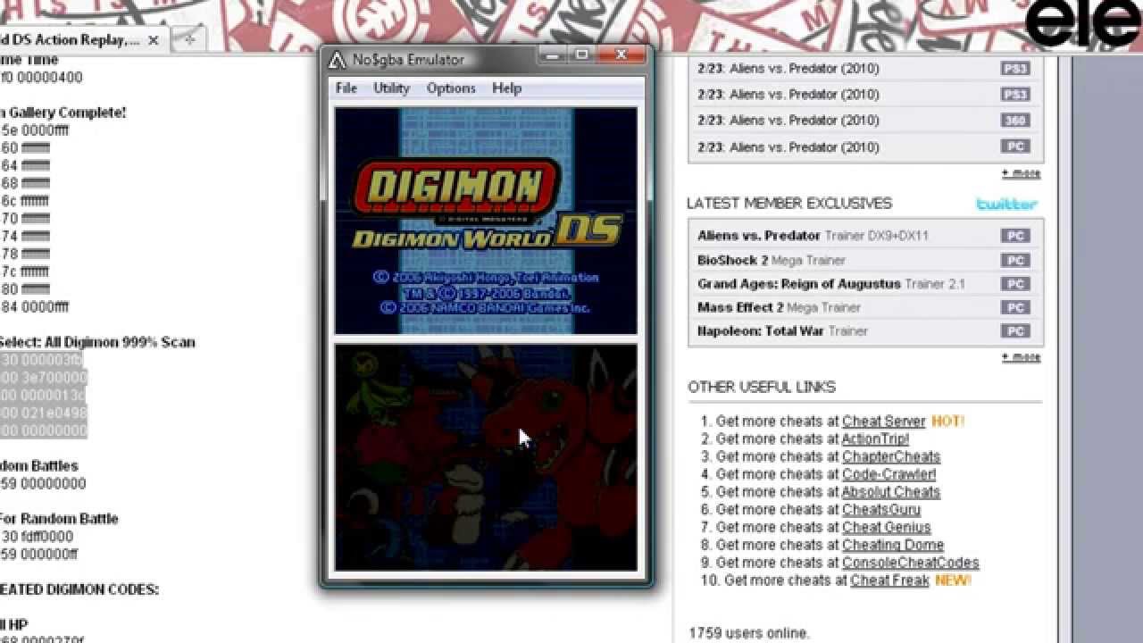 Digimon World Dawn Ar Codes All Items